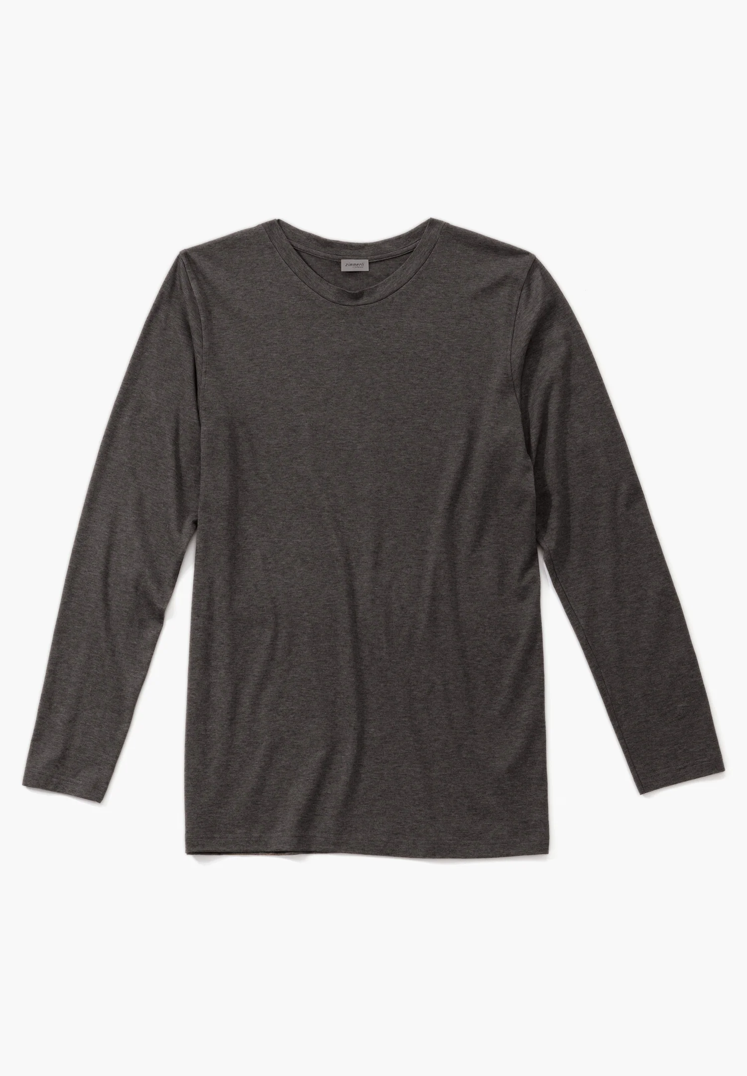 T-Shirt langarm aus Kaschmir x Baumwolle - espresso - Image 3