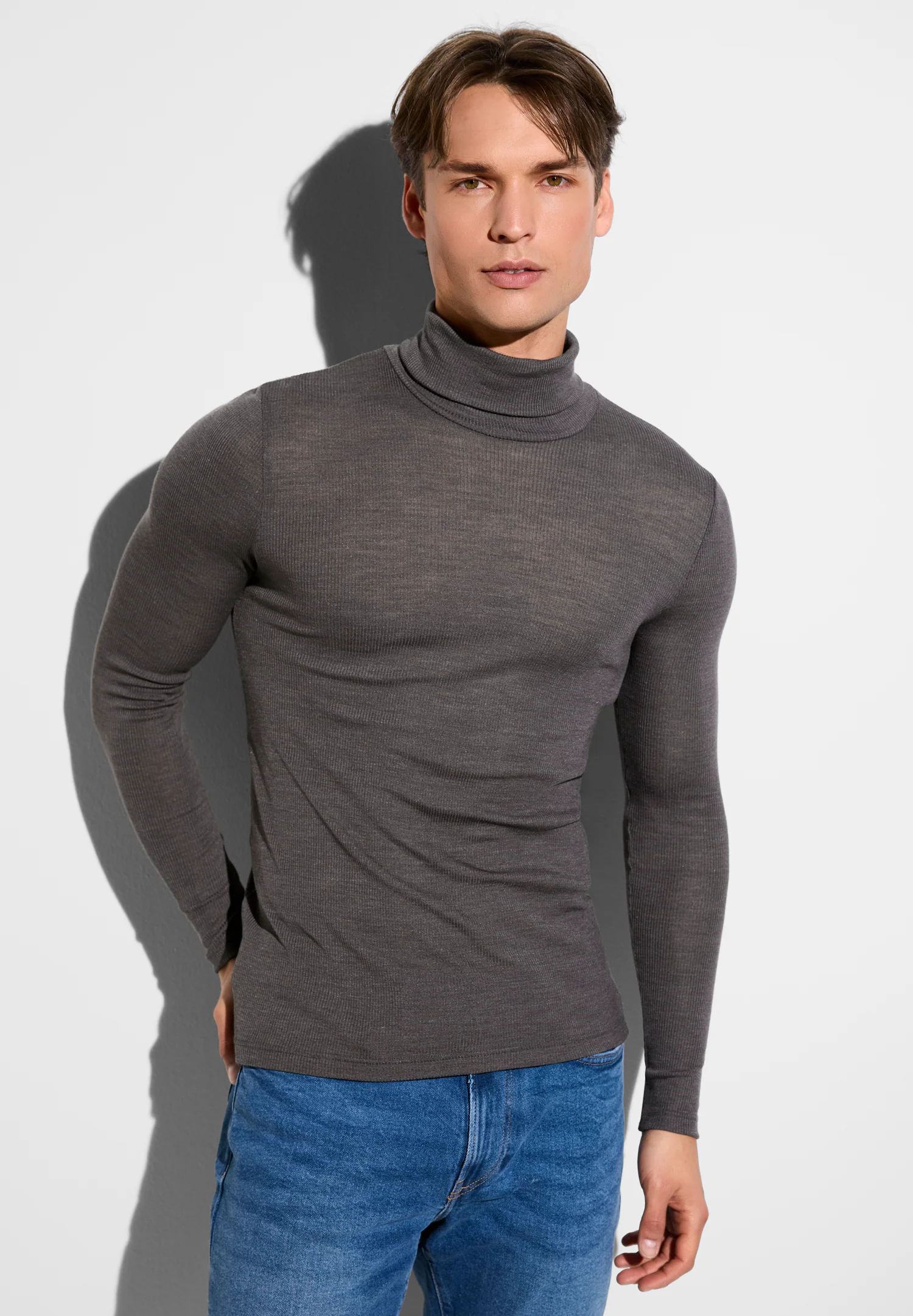 Wool & Silk | Rollkragen langarm - mink