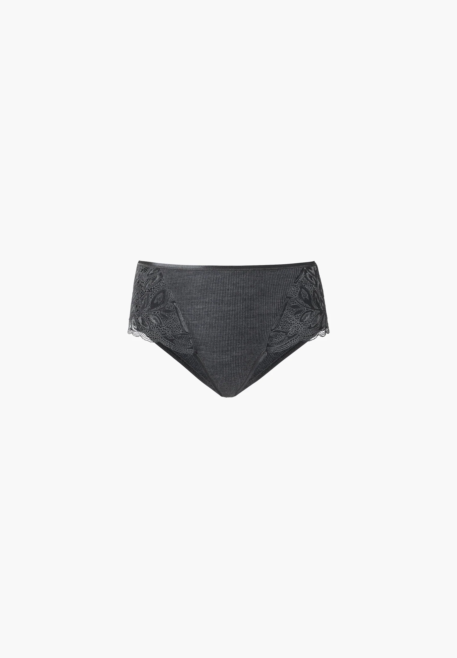 Wool & Silk | Slip mit Spitze - anthrazit - Image 2