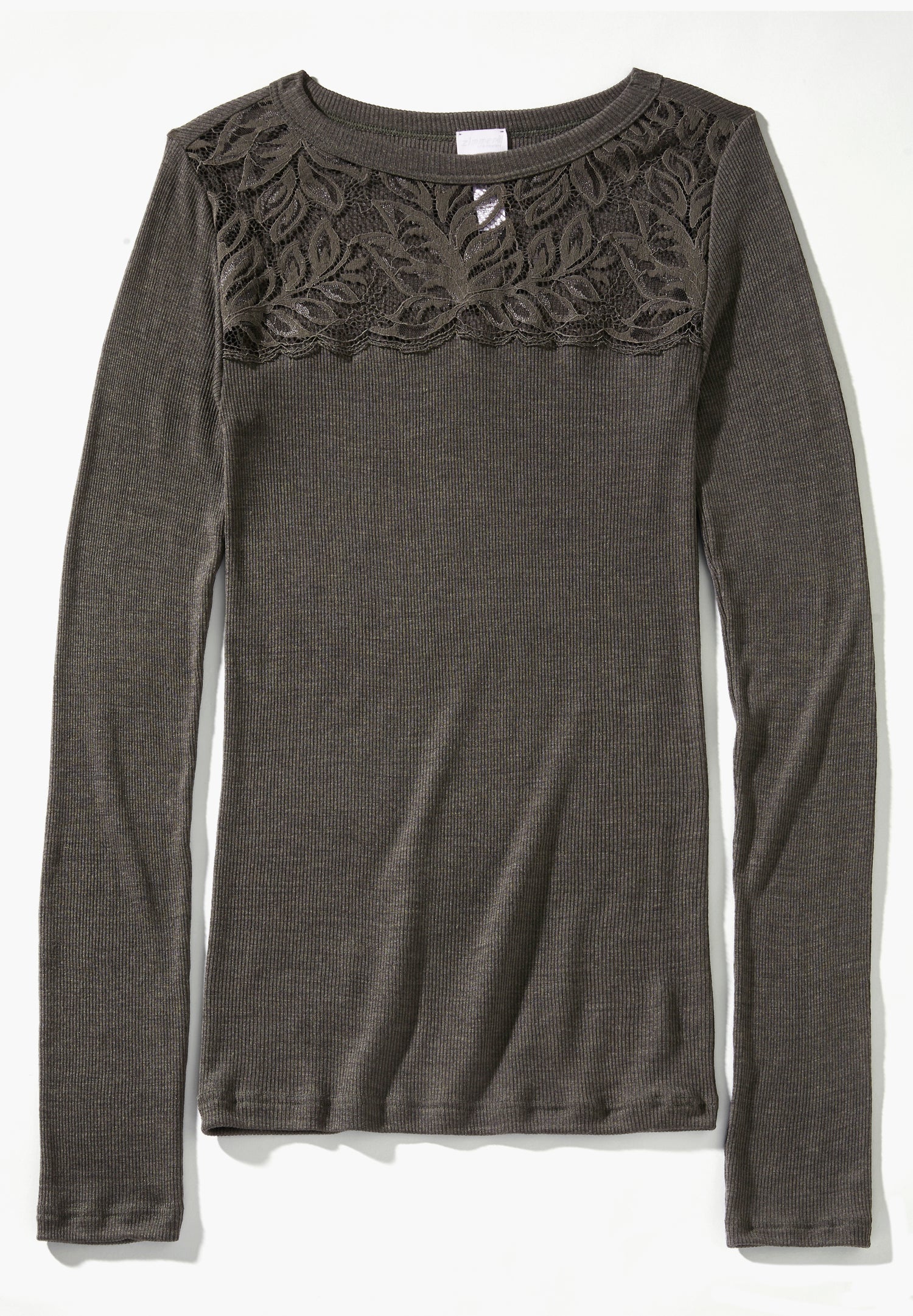 Wool & Silk | T-Shirt langarm - black olive - Image 4