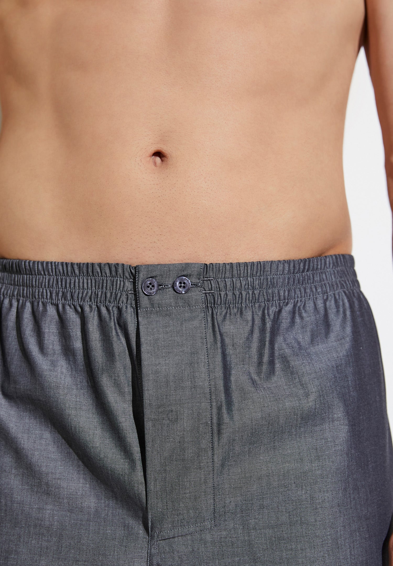 Woven Nightwear | Boxer Shorts - dunkelgrau mélange - Image 3
